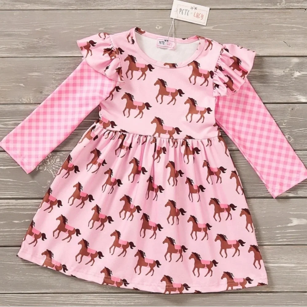 Pete and Lucy Kinsley Boutique Baby Girl Long Sleeve Fall dress 6-12‎ month